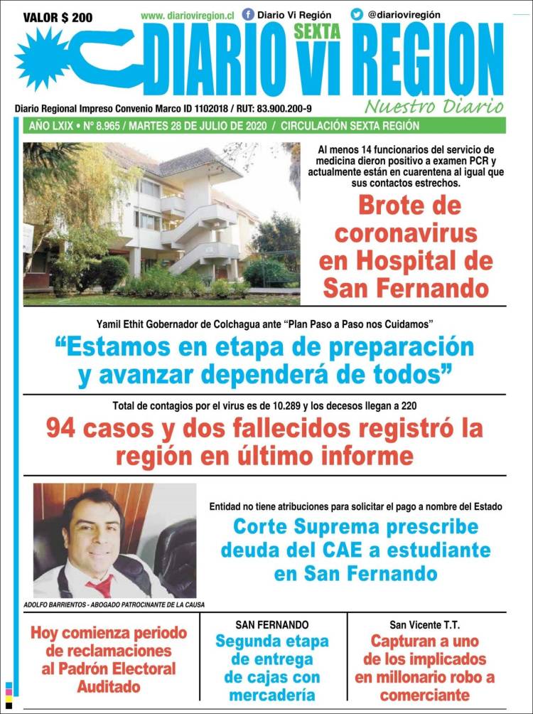 Portada de Diario VI Región (Chile)