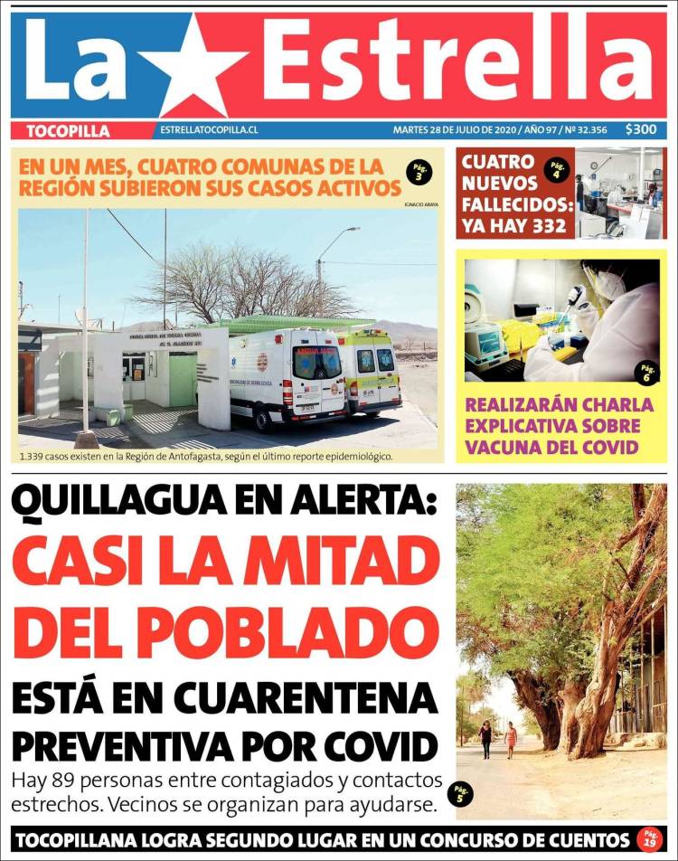 Portada de La Estrella de Tocopilla (Chile)