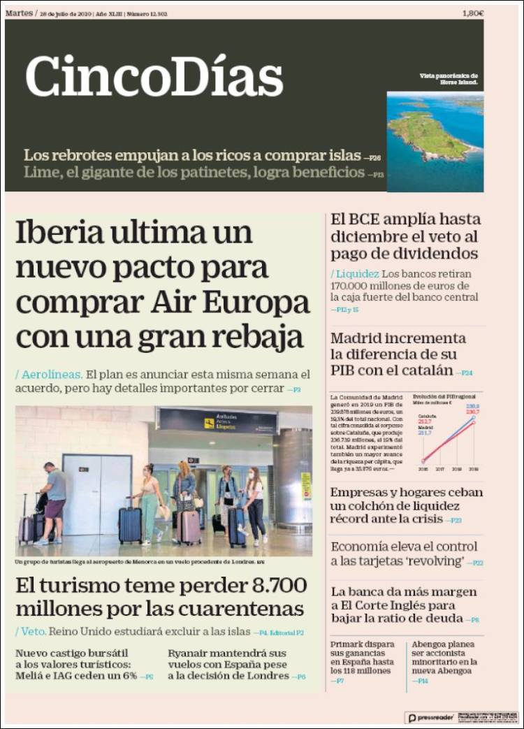 Portada de Cinco Días (Espa&ntilde;a)