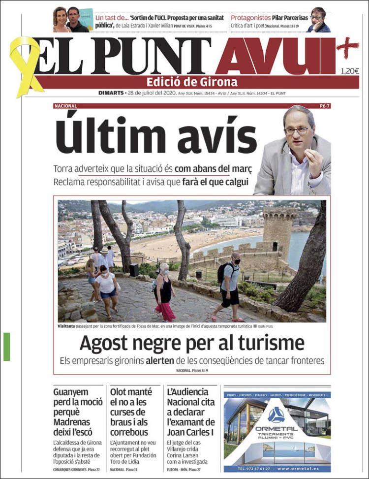 Portada de El Punt Avui - Girona (Espa&ntilde;a)