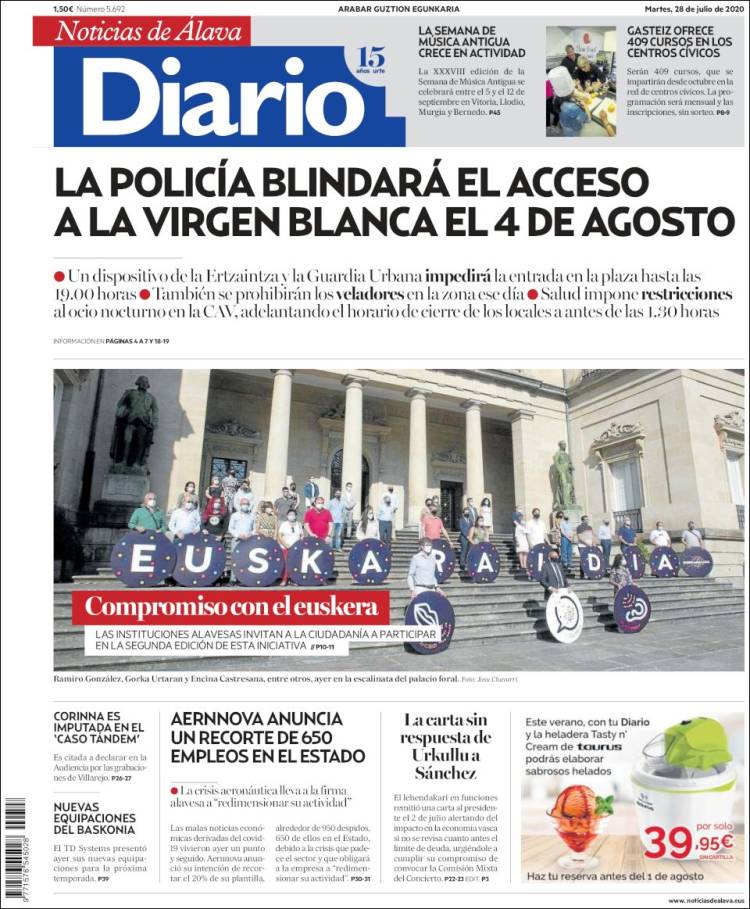 Portada de Noticias de Álava (España)