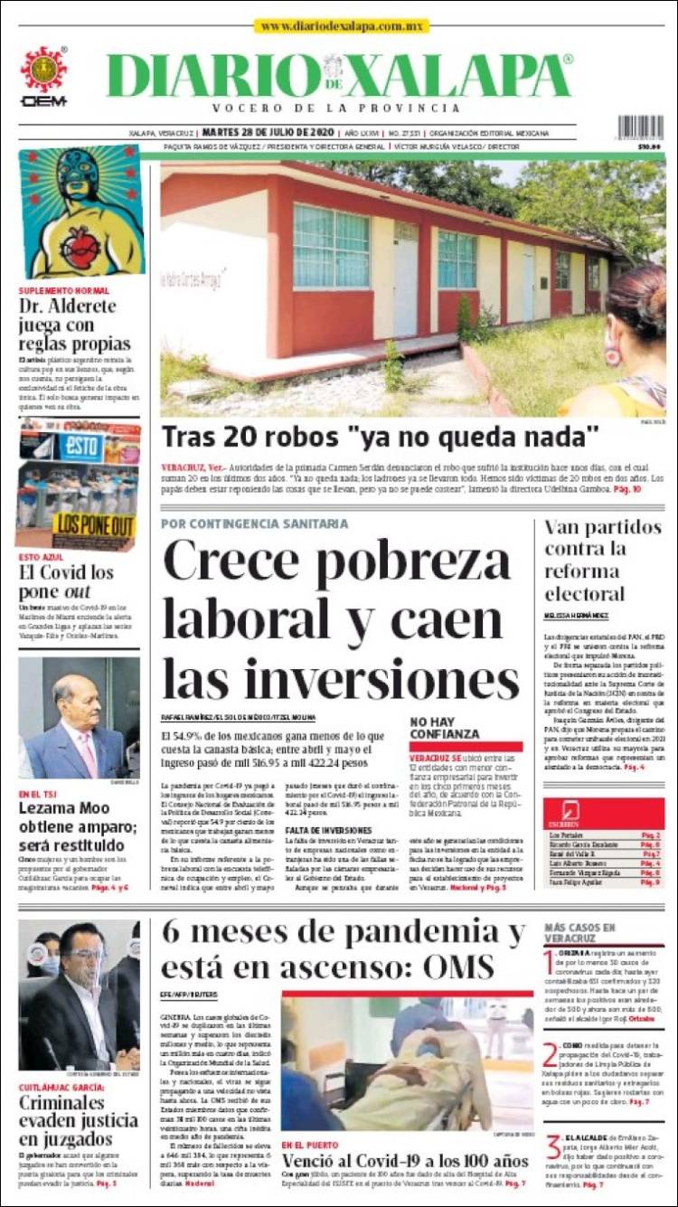 Portada de Diario de Xalapa (México)
