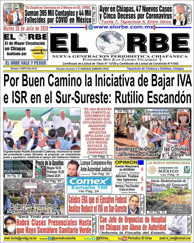 Portada de El Orbe (México)