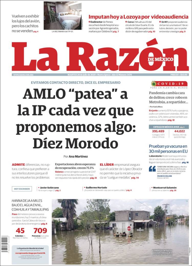 Portada de La Razón (México)