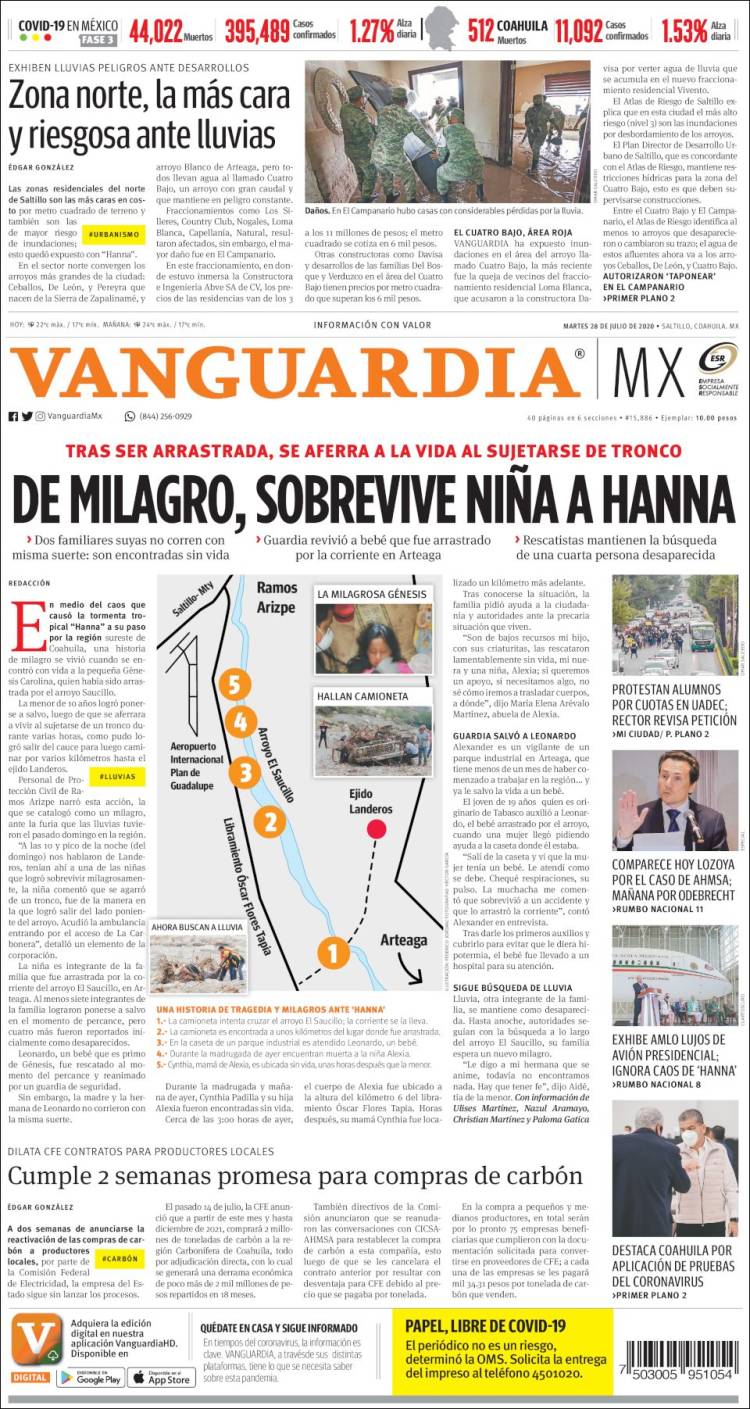 Portada de Vanguardia (México)