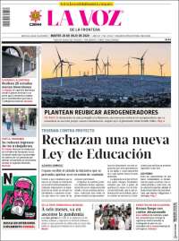 Portada de La Voz de la Frontera (México)