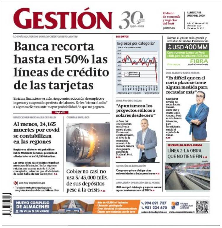 Portada de Diario Gestión (Per&uacute;)