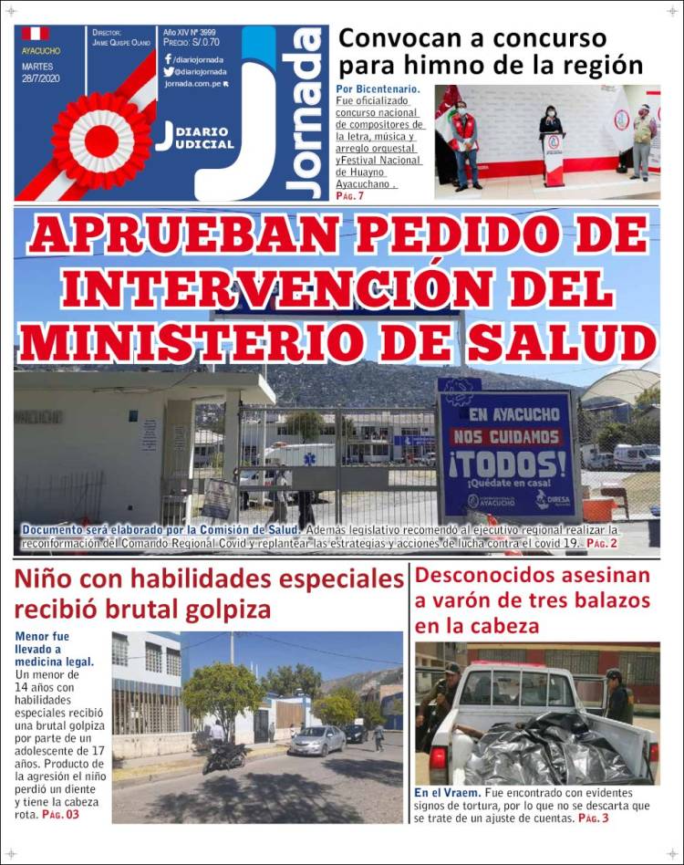 Portada de Diario Jornada (Per&uacute;)