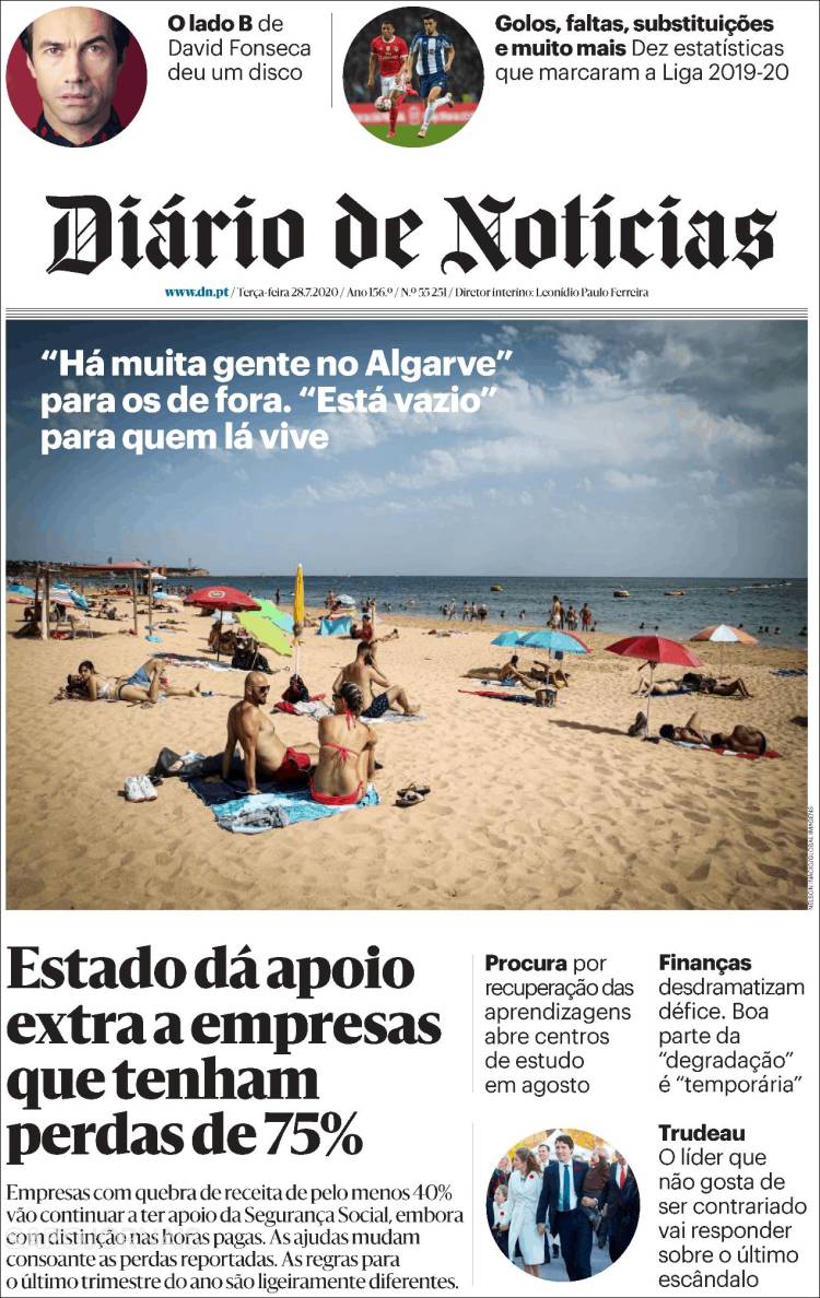 Portada de Diário de Noticias (Portugal)