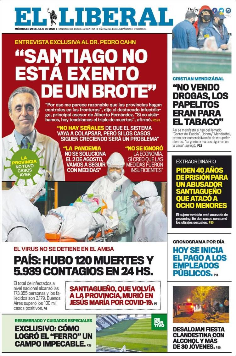 Portada de Diario El Liberal (Argentina)