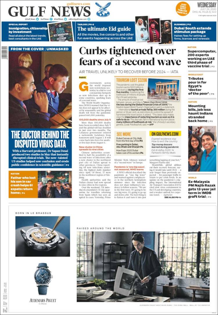 Portada de Gulf News (Asia-Pacífico)