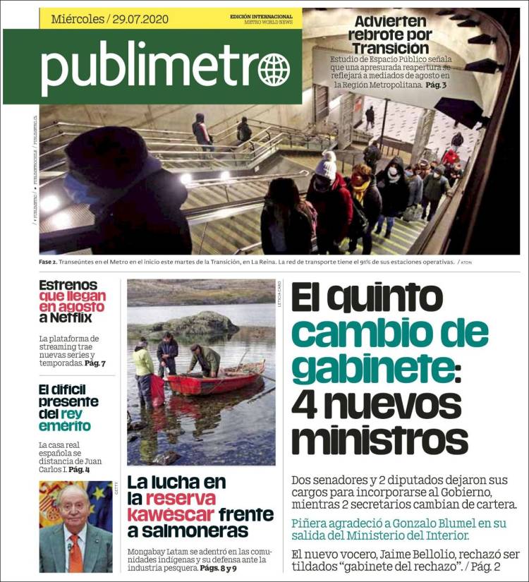 Portada de Publimetro (Chile)