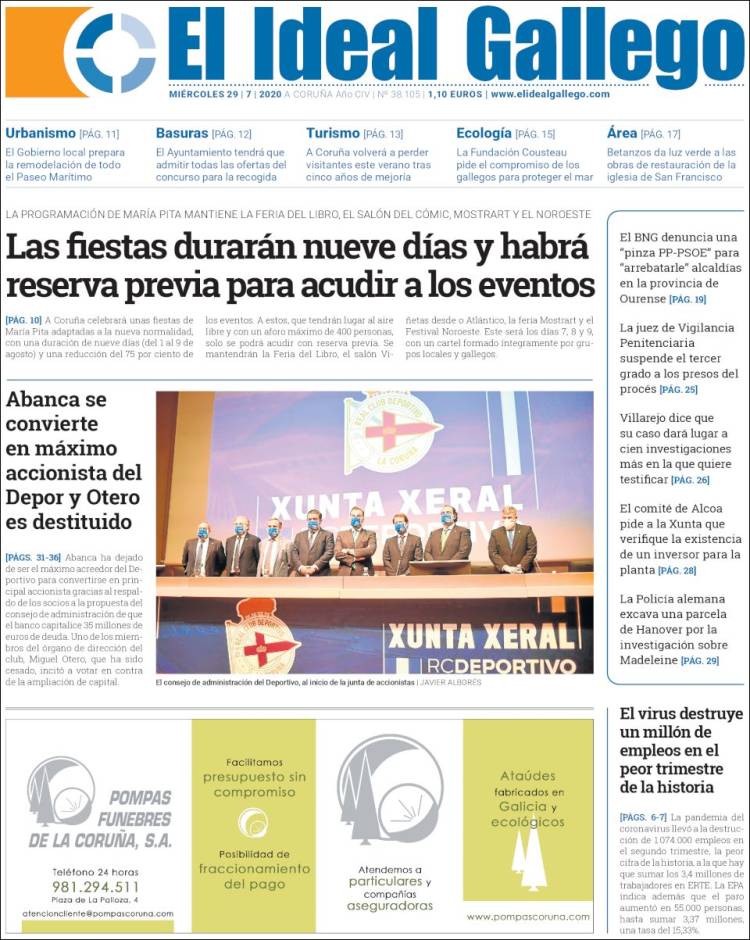Portada de Diario de Ferrol (España)