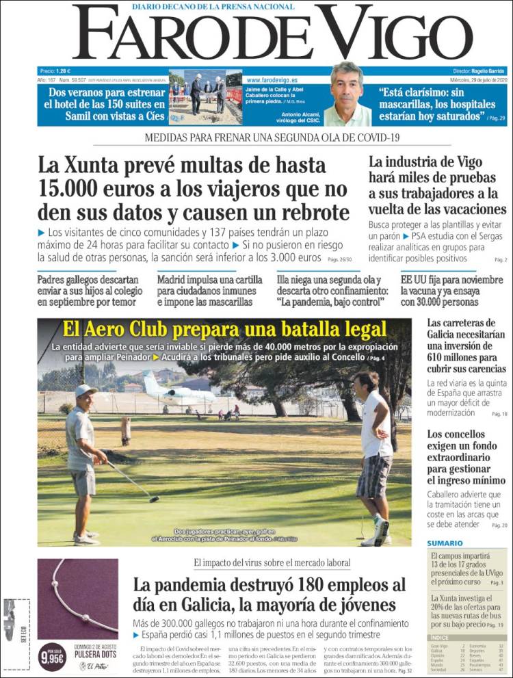 Portada de Faro de Vigo (España)