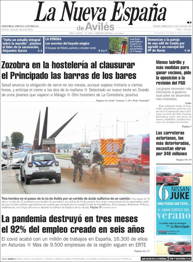 Portada de La Nueva España - Avilés (España)