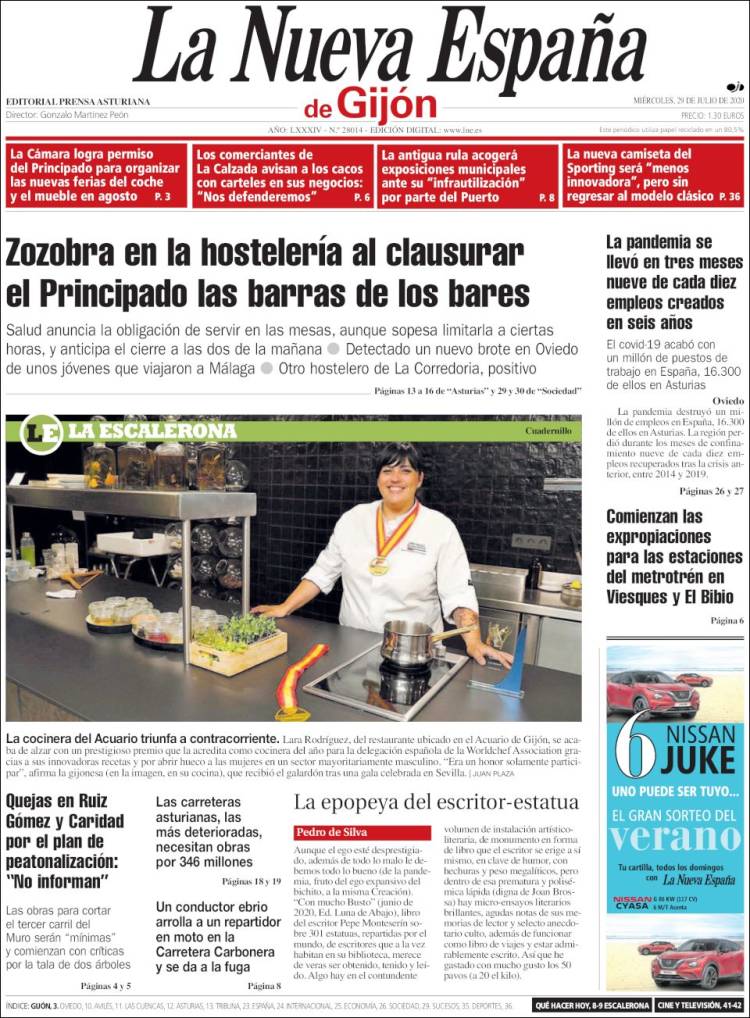 Portada de La Nueva España - Gijón (España)