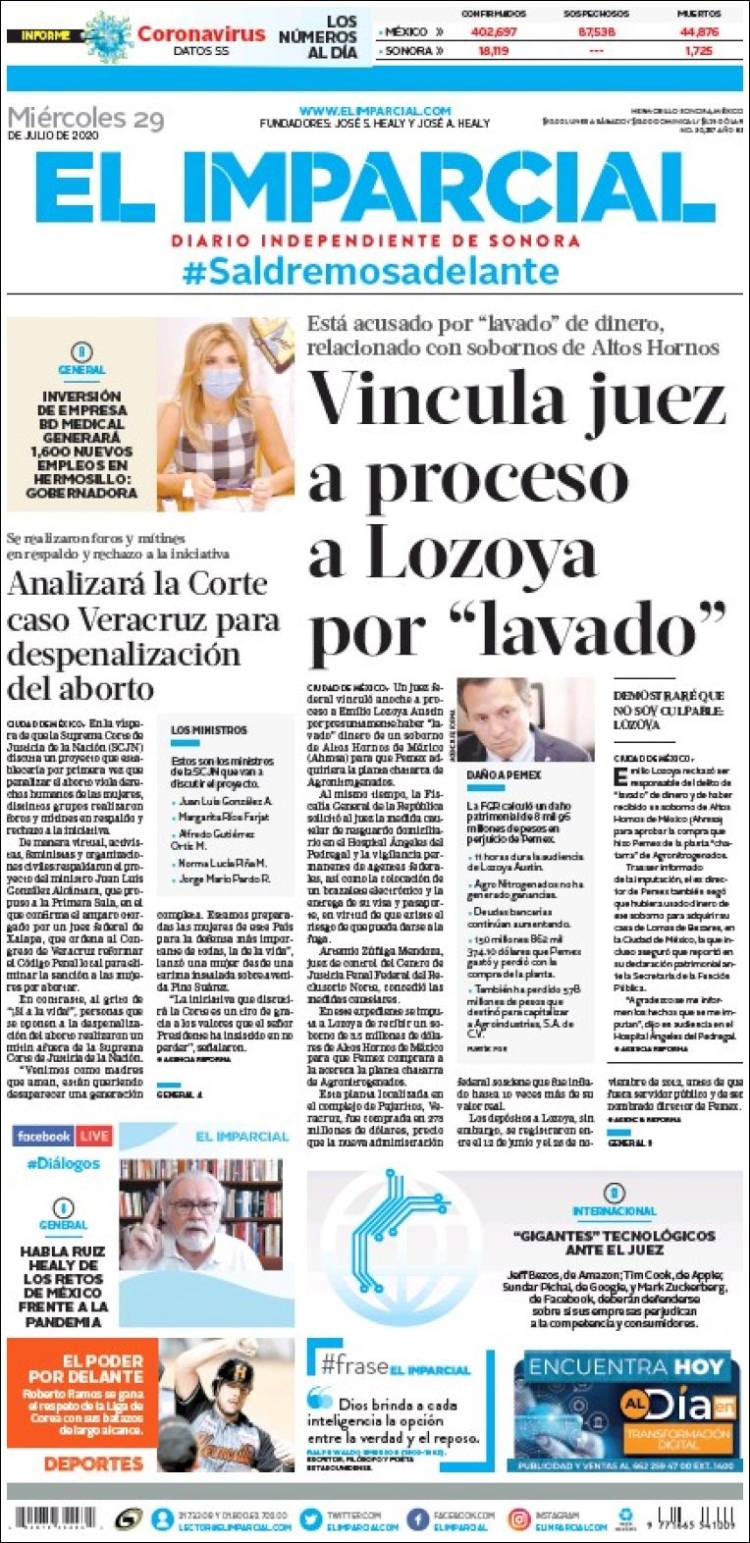 Portada de El Imparcial (México)