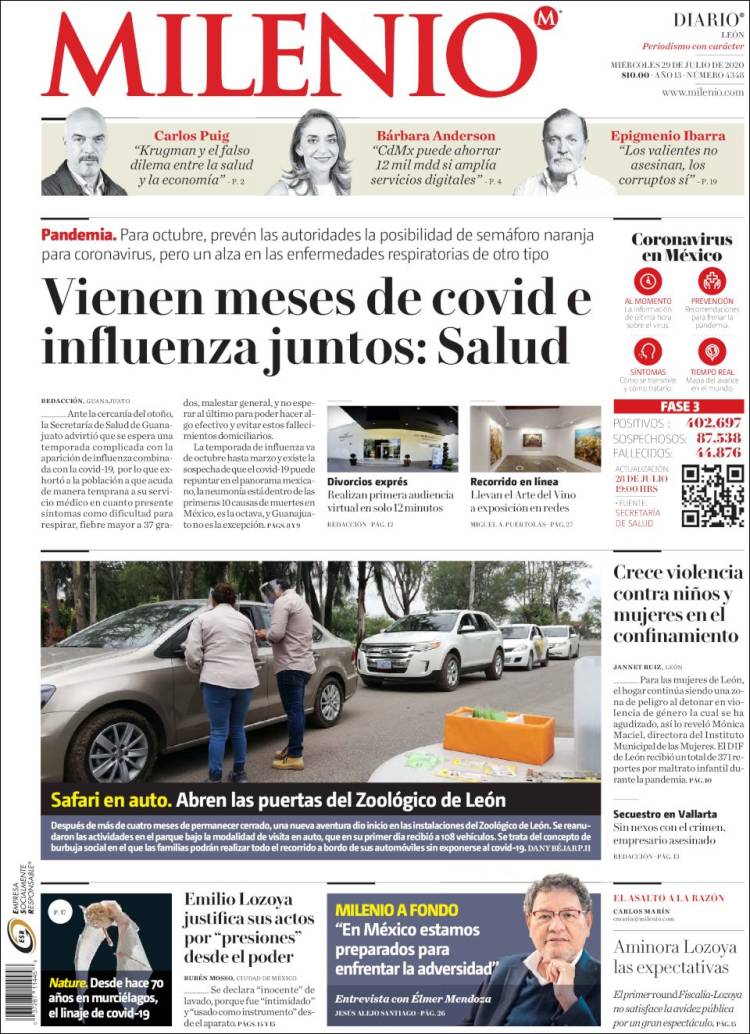 Portada de Milenio de León (México)