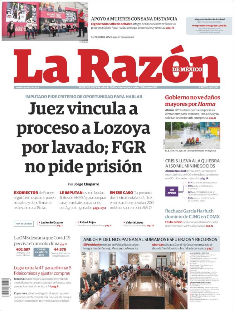 Portada de La Razón (México)