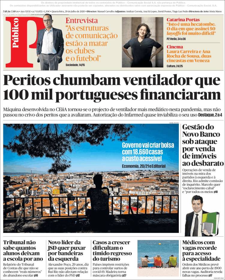 Portada de Público (Portugal)