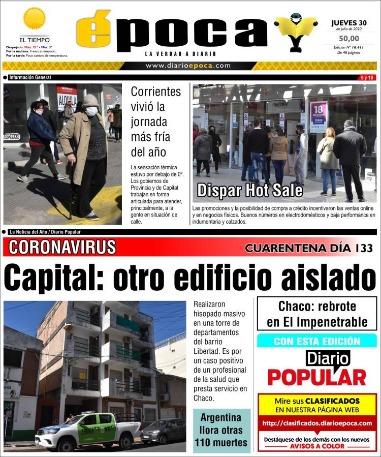Portada de Diario Época (Argentina)