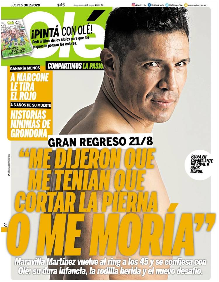 Portada de Olé (Argentina)