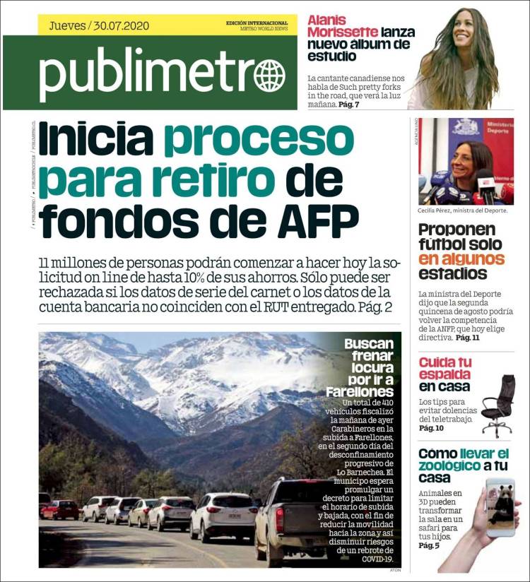 Portada de Publimetro (Chile)