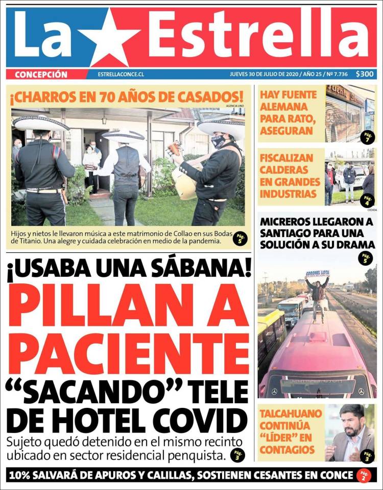 Portada de La Estrella de Concepción (Chile)