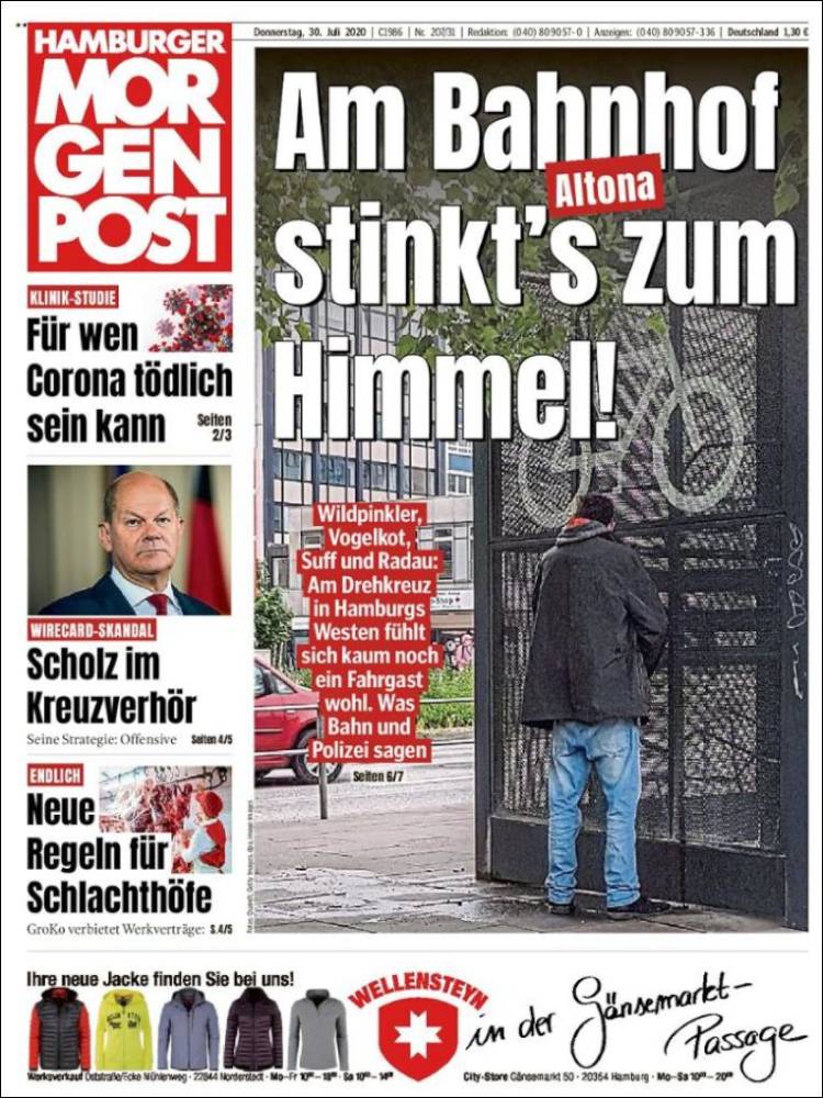 Portada de Hamburger Morgenpost  (Alemania)