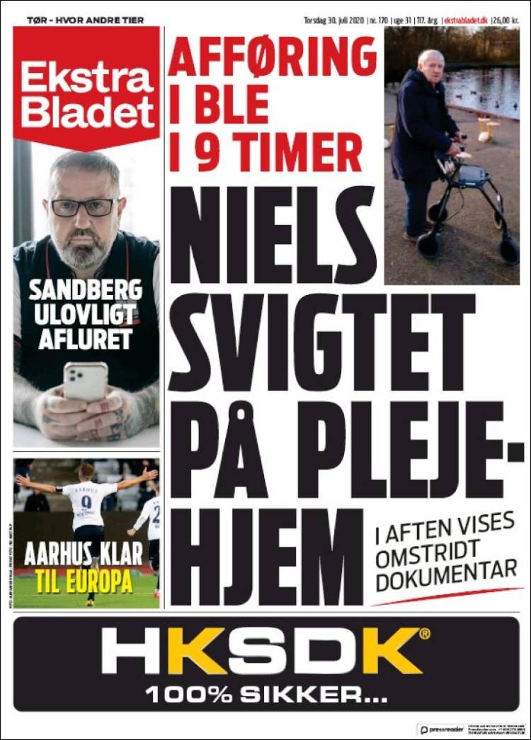 Portada de Ekstra Bladet (Dinamarca)