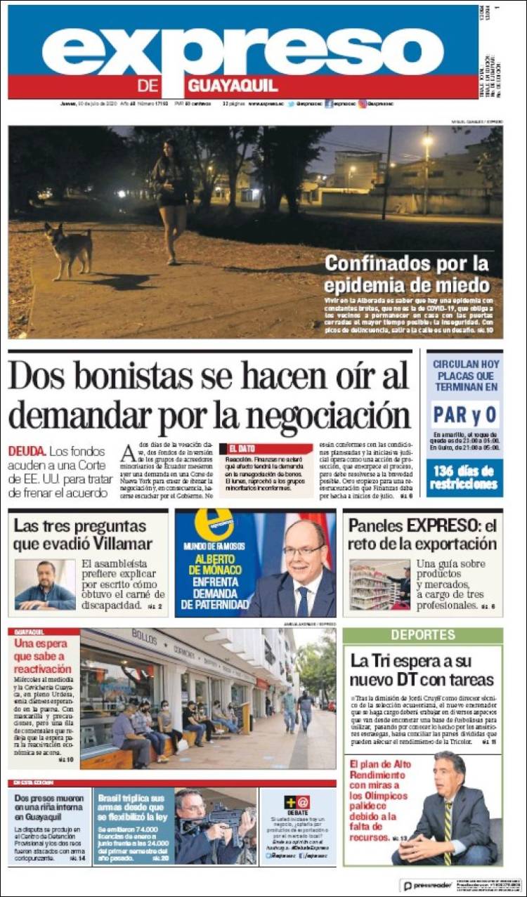Portada de Expreso (Ecuador)