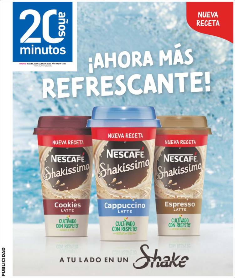 Portada de 20 Minutos - Madrid (Espa&ntilde;a)