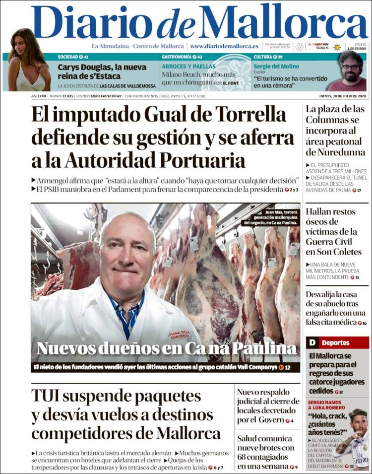 Portada de Diario de Mallorca (Espa&ntilde;a)