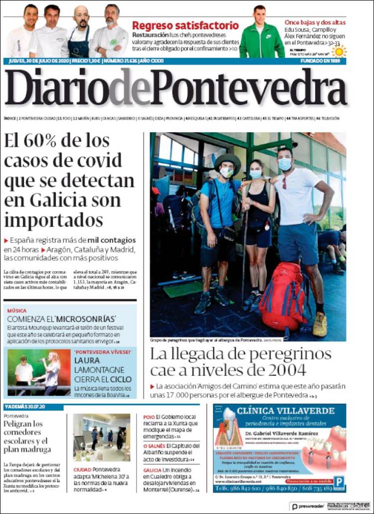 Portada de Diario de Pontevedra (Espa&ntilde;a)