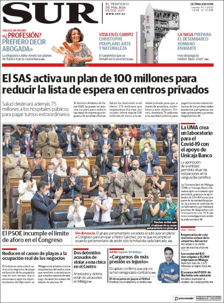 Portada de Diario el Sur (Espa&ntilde;a)