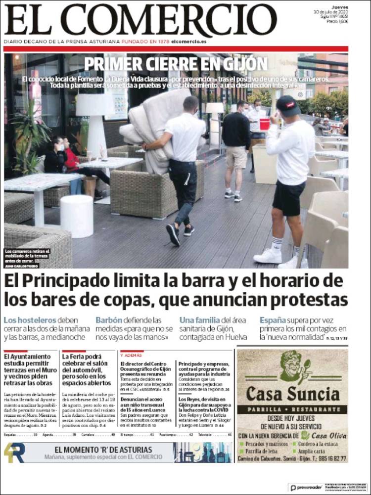 Portada de El Comercio - Gijón (Espa&ntilde;a)