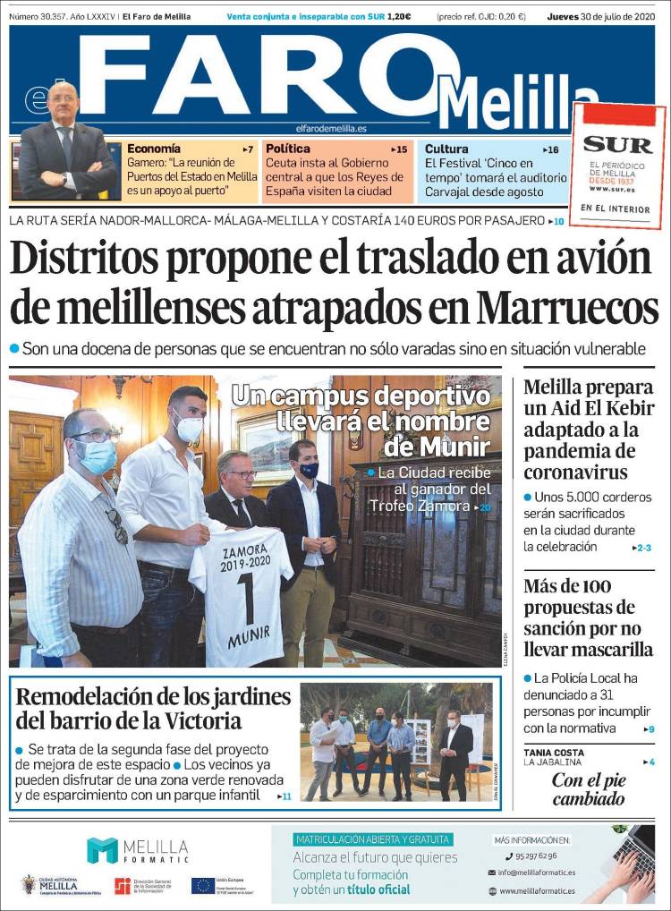 Portada de El Faro de Melilla (Espa&ntilde;a)