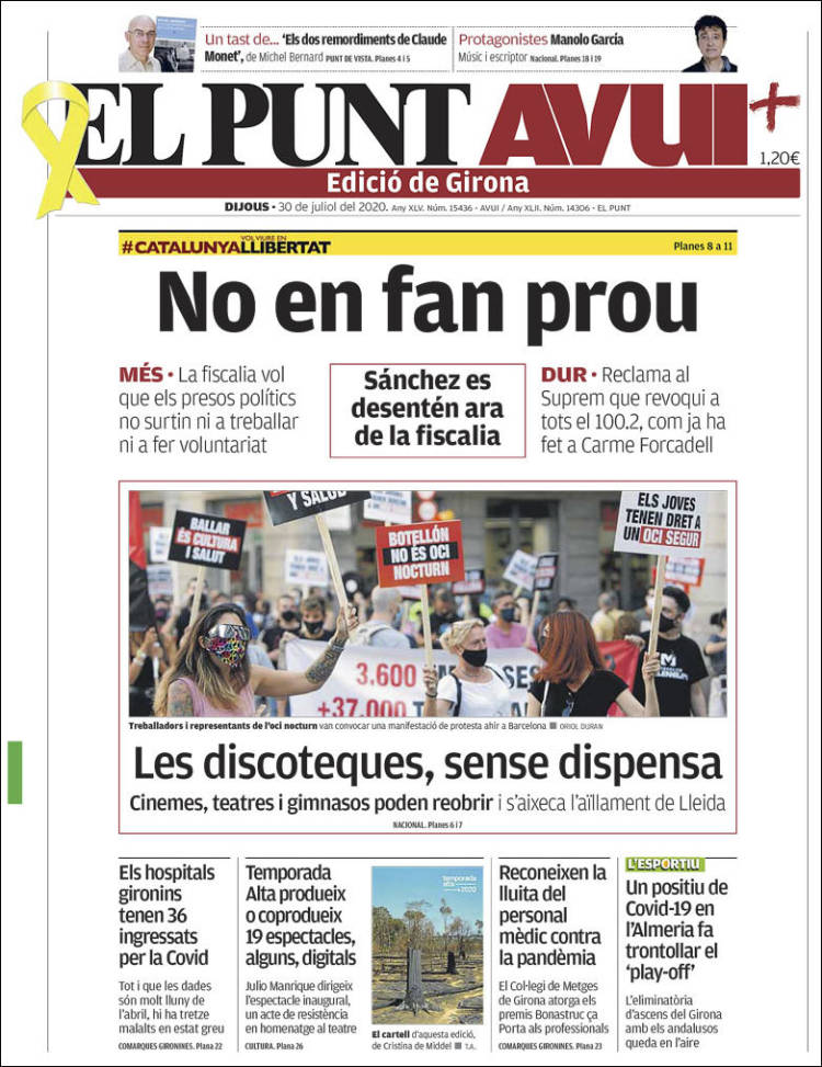 Portada de El Punt Avui - Girona (Espa&ntilde;a)