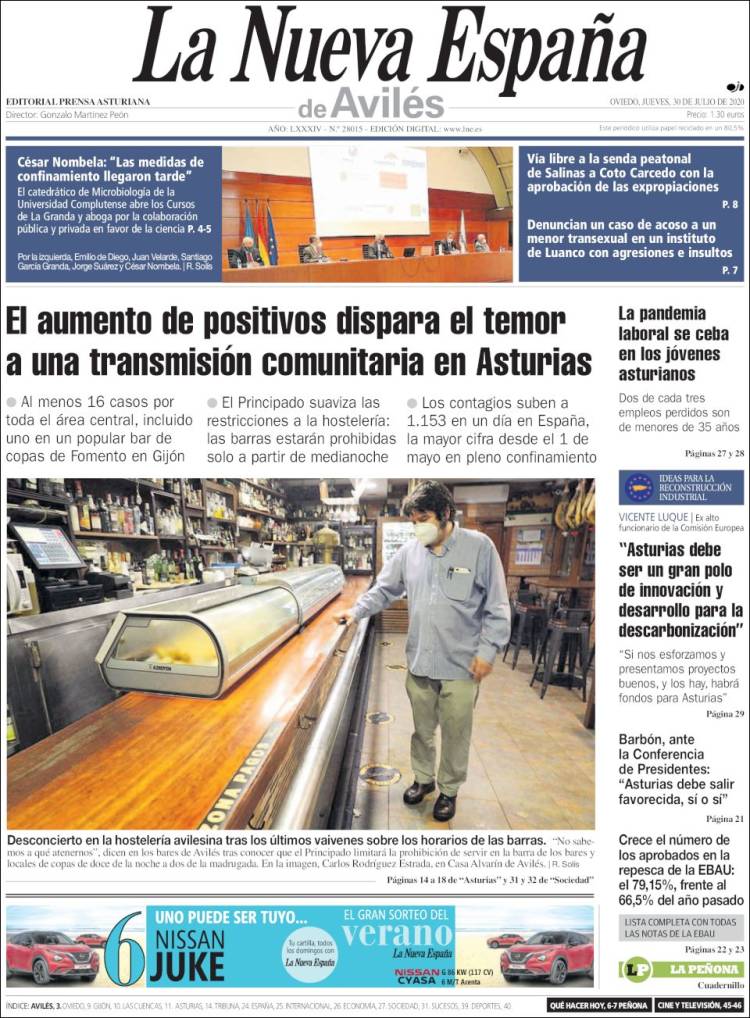 Portada de La Nueva España - Avilés (Espa&ntilde;a)