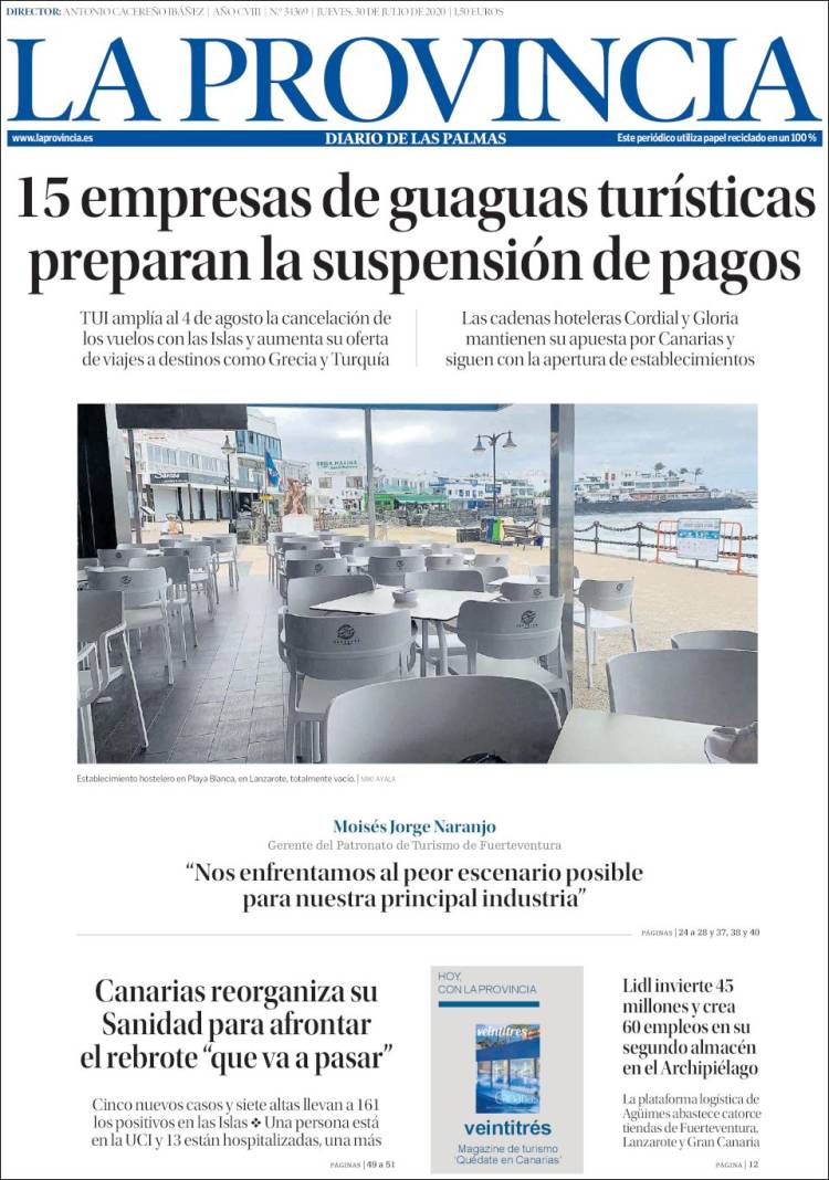 Portada de La Provincia (Espa&ntilde;a)