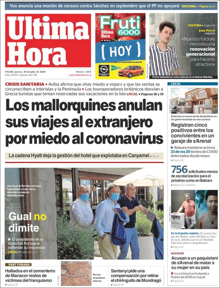 Portada de Última Hora (Espa&ntilde;a)