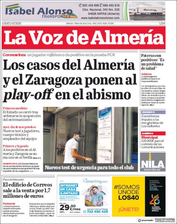 Portada de La Voz de Almería (Espa&ntilde;a)