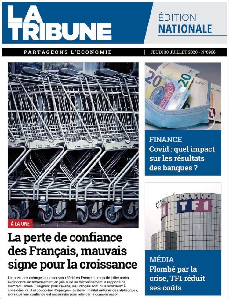 Portada de La Tribune (Francia)