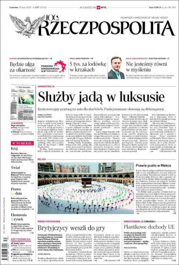 Portada de Rzeczpospolita (Polonia)