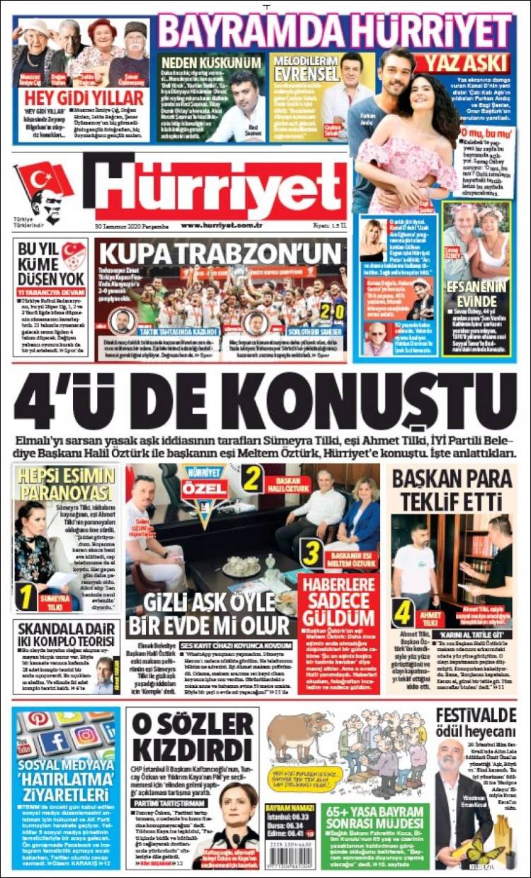 Portada de Hürriyet (Turqu&iacute;a)