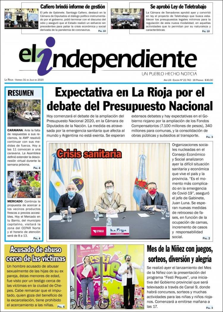 Portada de El Independiente (Argentina)