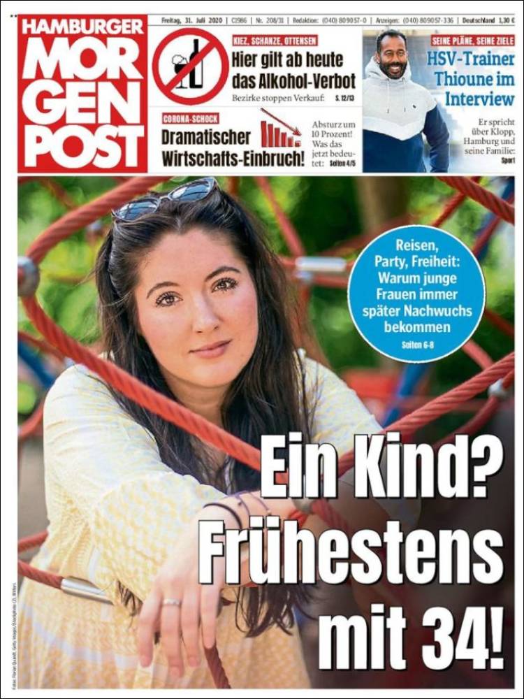 Portada de Hamburger Morgenpost  (Alemania)