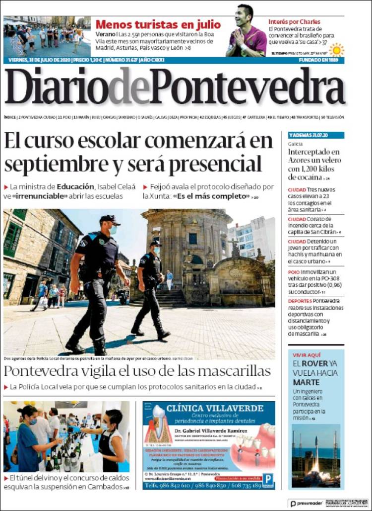 Portada de Diario de Pontevedra (Espa&ntilde;a)