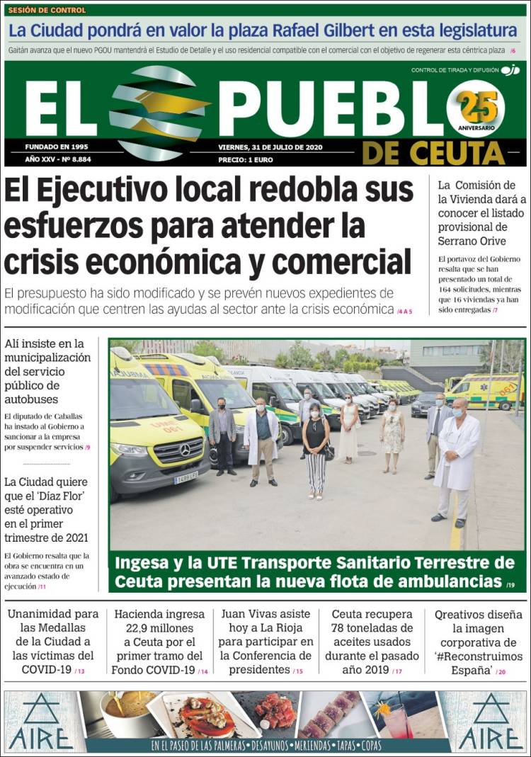 Portada de El Pueblo de Ceuta (Espa&ntilde;a)