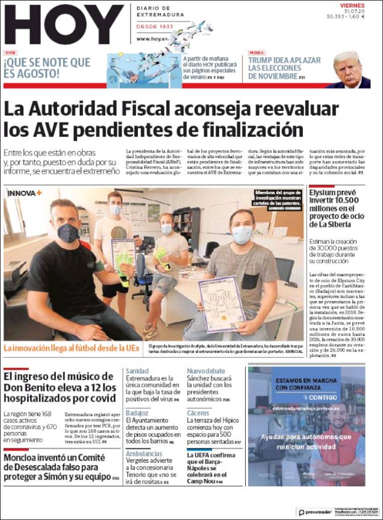 Portada de Hoy - Badajoz (Espa&ntilde;a)